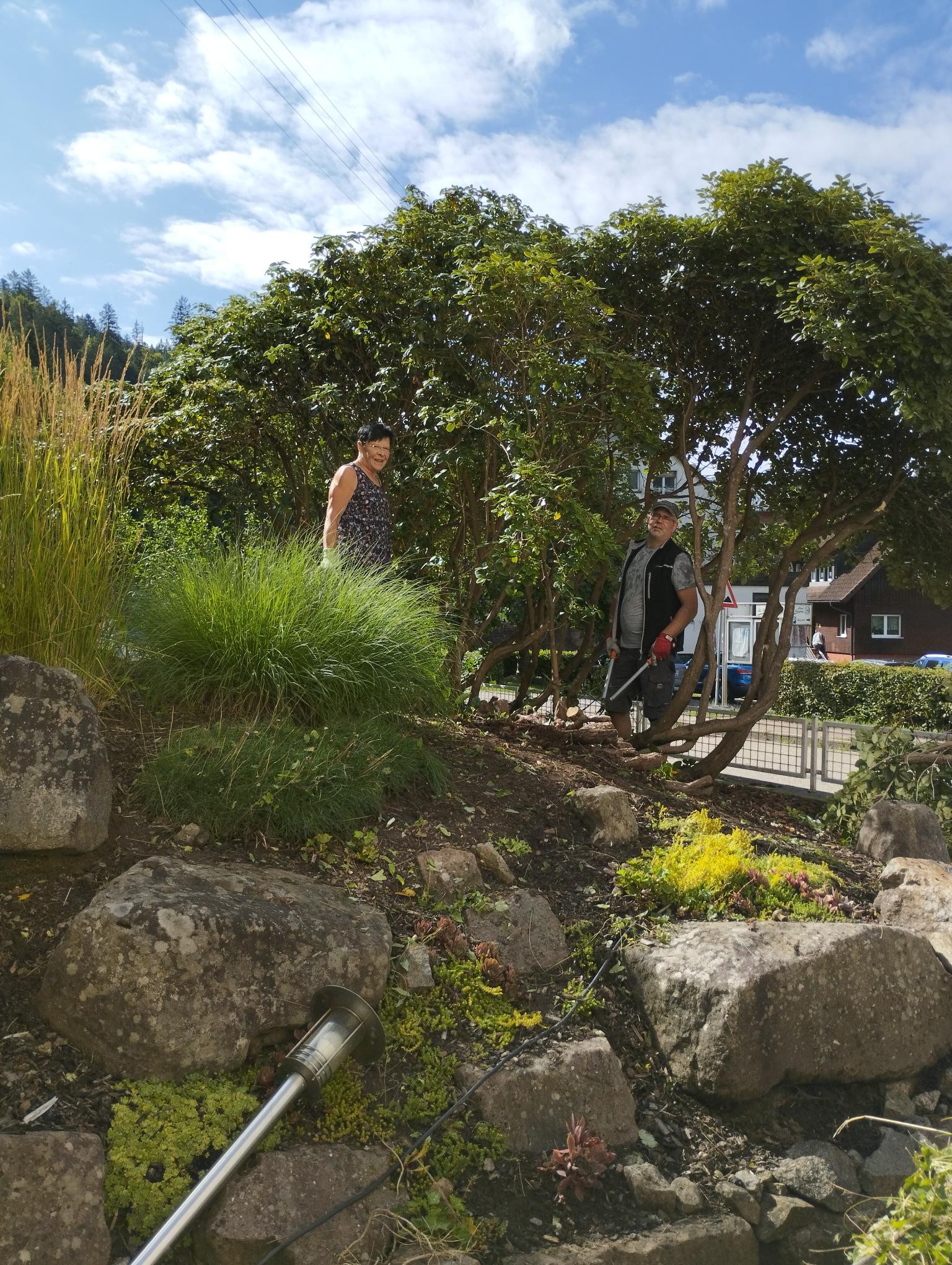 Mitarbeiter j&auml;hen Unkraut