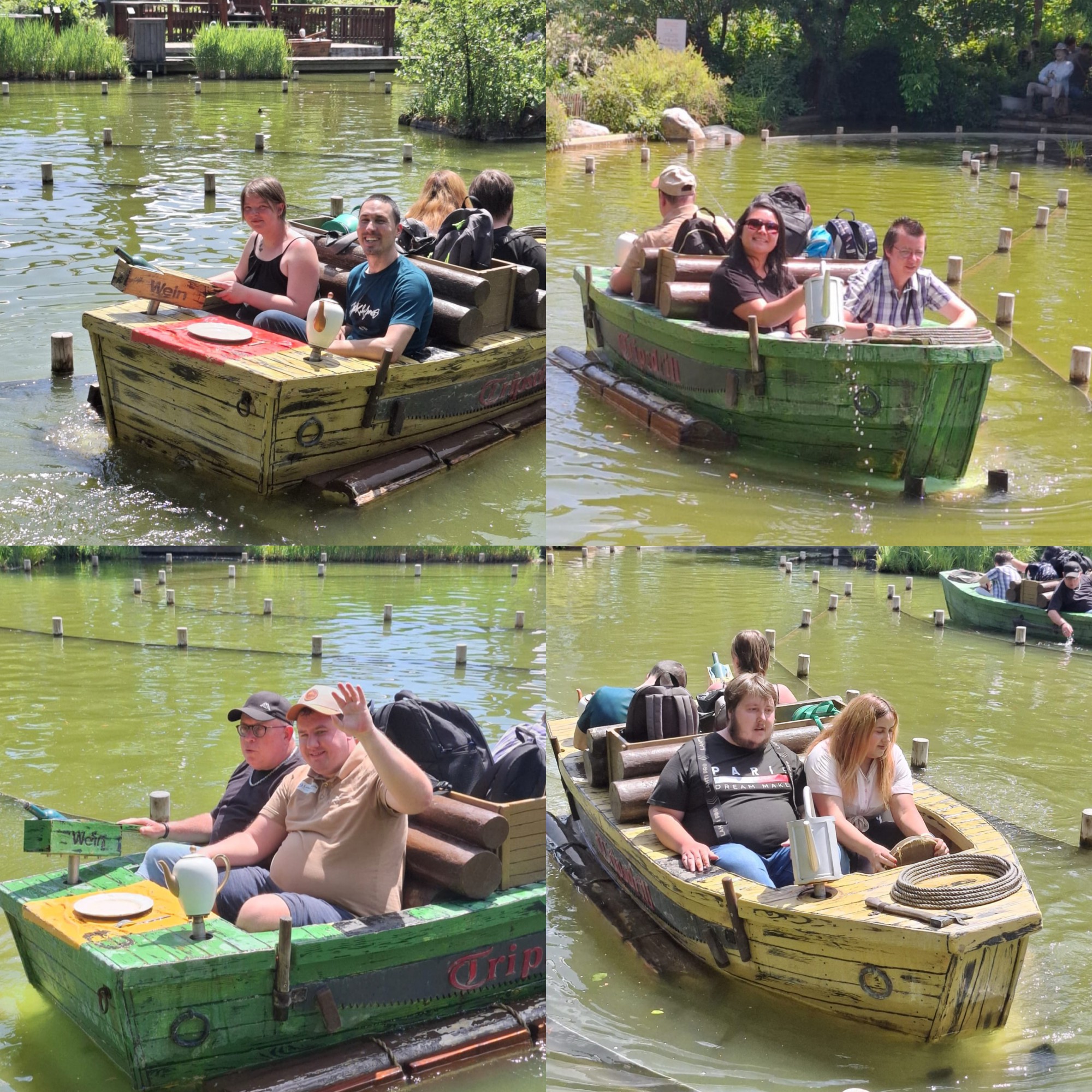 Gemeinsames Bootfahren im Freizeitpark