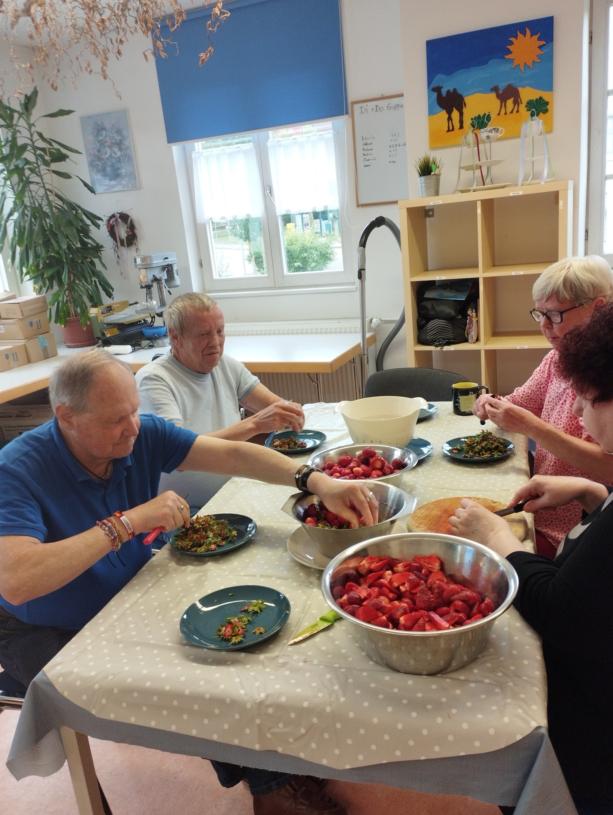 Vorbereitung der Erdbeeren