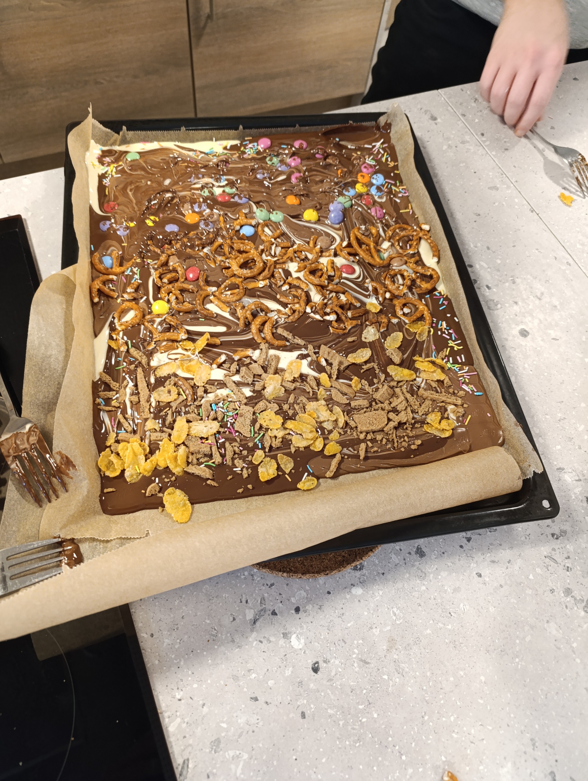 Fertig gestellte Schokolade