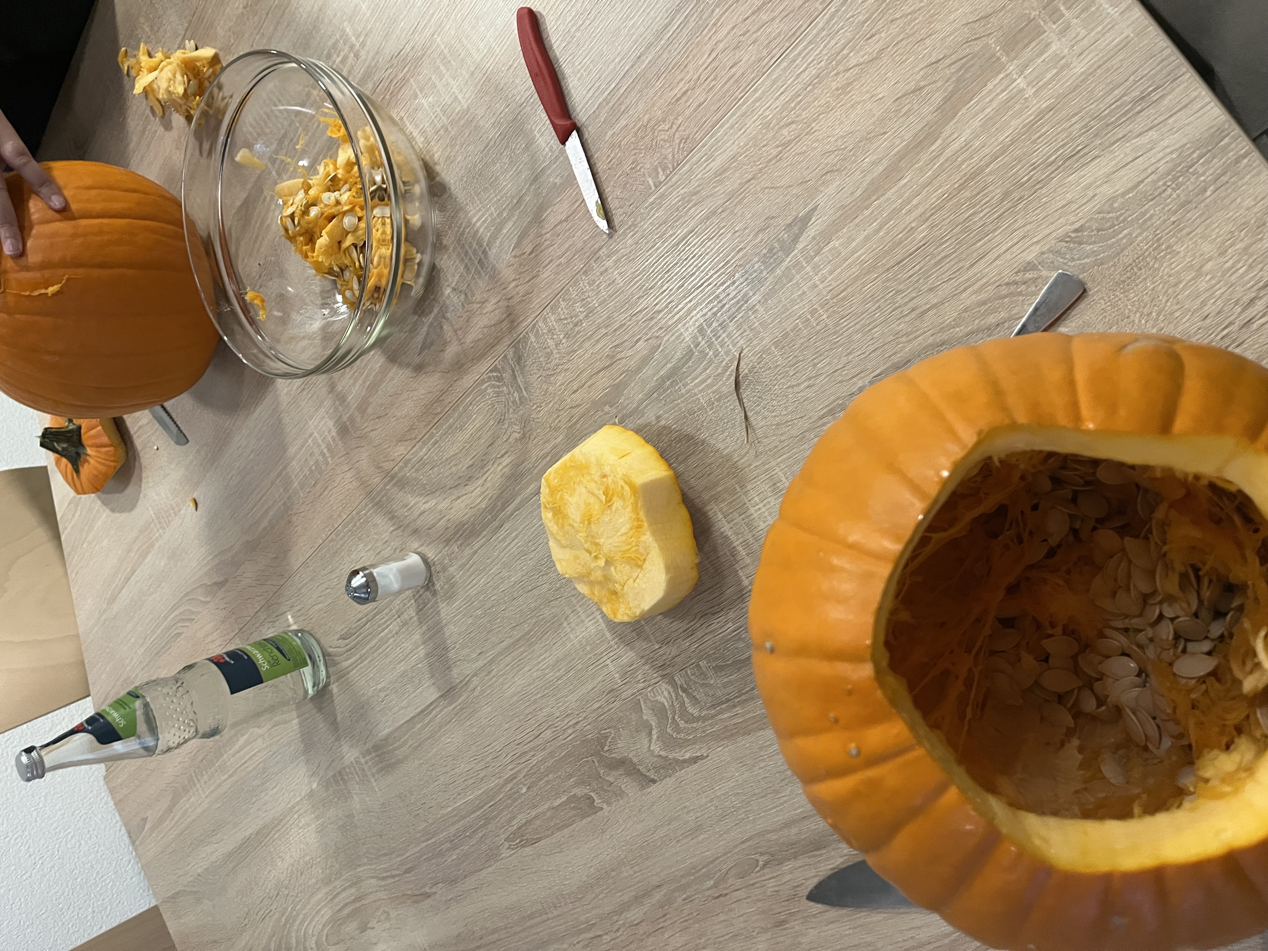 Vorbereitung zum K&uuml;rbis schnitzen